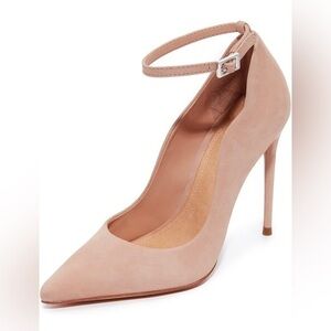 SCHUTZ Women's Thaynara Ankle Strap Pointed Heels, Amendoa (nude) 9.5 B(M)